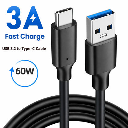 USB 3.2 Type C to A Cable 10Gbps 60W PD Fast Charging Data Transfer for Galaxy S23 S22 Note 20 Pixel iPad Pro SSD Android Auto Pi-Mart