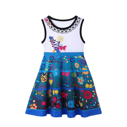 Children's Casual Dress for Girls Mermaid Rapunzel Dress One-Shoulder Sling Short Sleeve Princess Costume Summer Casual Vest NovaCart