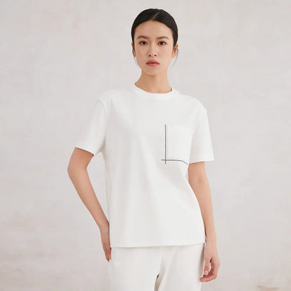 K3147W White Premium Clothes Ladies long staple cotton Tshirts Women's Clothing T-Shirt for Women NovaCart