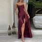 Banquet Luxury Irregular High Waist Sleeveless Satin Dress