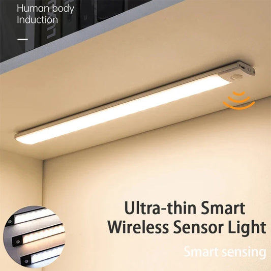 10-60cm Led Night Light Motion Sensor Under Cabinet Lights Thin Rechargeable Wireless Lamp for Kitchen Cabinet Bedroom Lighting Pi-Mart