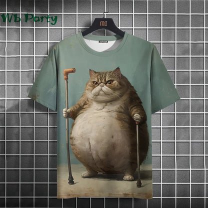 Cat Print shirts - Y2K Graphic T-Shirt FitiqueFit