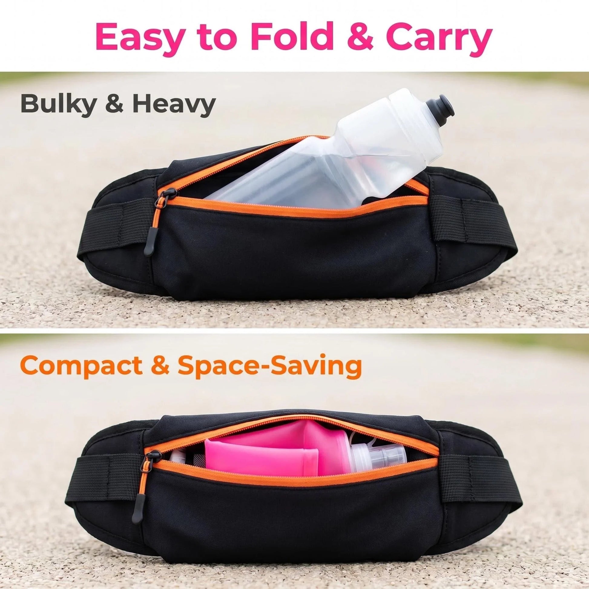 150ml/250ml/500ml Collapsible Silicone Water Bottle with Bite Valve, Outdoor Portable for Running Camping Hiking Travel Pi-Mart