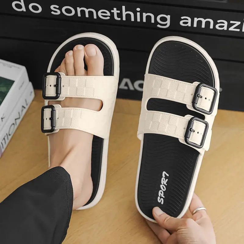 Summer beach slippers men's fashion comfortable breathable sandals ultra-light indoor and outdoor men's slippers plus size 46 47 NovaCart