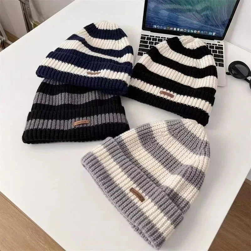 Unisex Stacking Knitted Beanie Cap – Winter Warm Striped Hip-Hop Bonnet Hat FitiqueFit