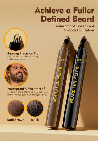 Waterproof Beard Pen Filler Men Moustache Coloring Pen Beard Coloring Filling Enhancer Black Fiber Hair Beard Stuffing Pen Tool NovaCart