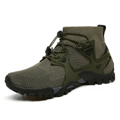 Shoes for Men Walking  2023 Summer New High Top Boots Breathable Mesh Mountaineering Outdoor Comfortable Leisure Travel Sneakers NovaCart