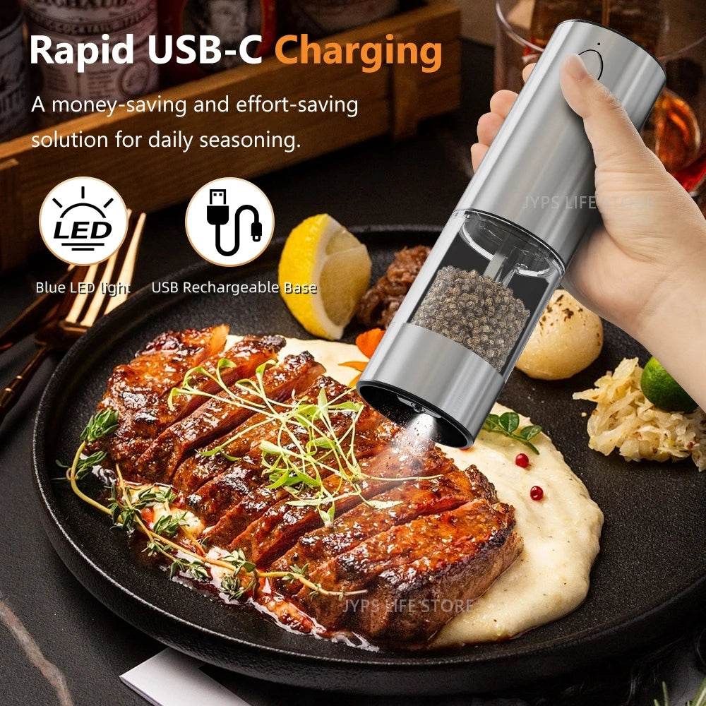 Rechargeable Electric Pepper Grinder – Adjustable Spice Mill SmartPursue™