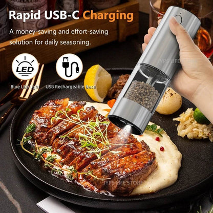Rechargeable Electric Pepper Grinder – Adjustable Spice Mill SmartPursue™