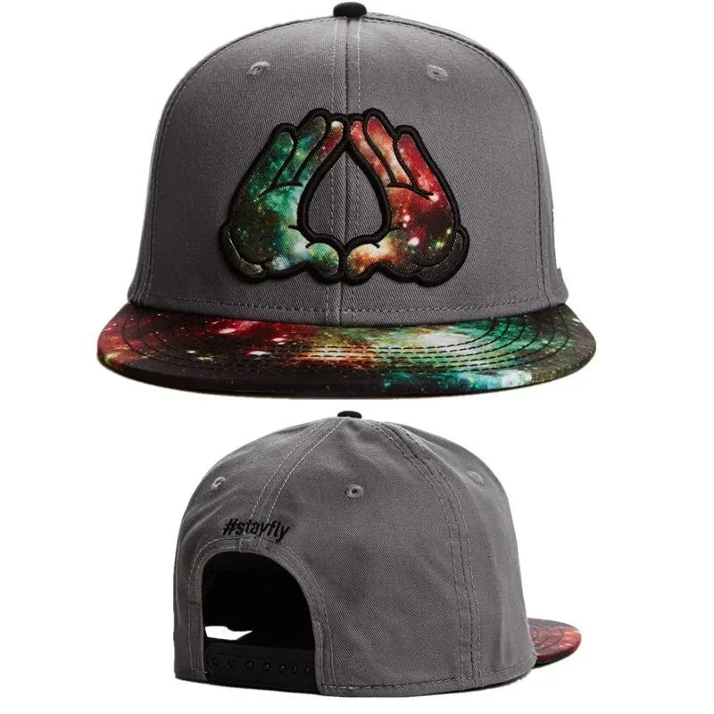 Skull Hand Snapback Hat – Flat Bill Adjustable Baseball Cap FitiqueFit