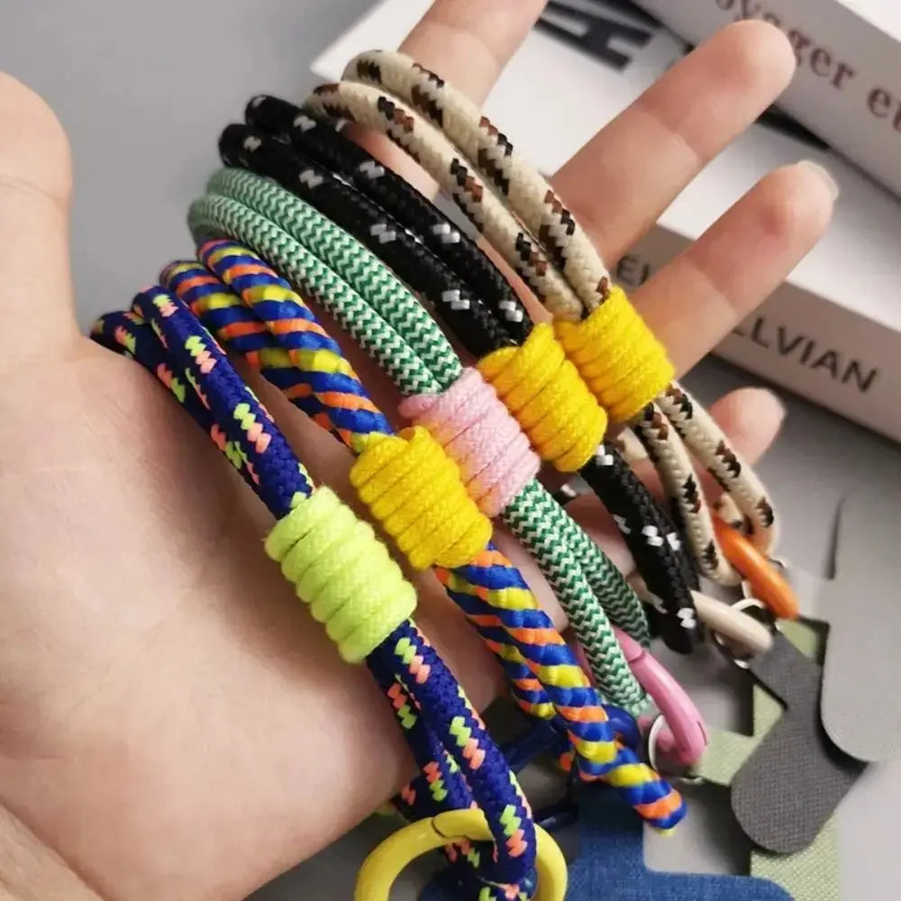 Portable Phone Lanyard Phone Hanging Rope Fashion Candy Color Phone Wrist Straps Nylon Anti-lost Rope Keychain Phone Accessories NovaCart