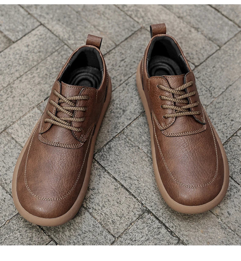 Shoes for Men Male Sneakers Leather Shoes Round Toe Apring and Autumn Wear-resistant Return To The Ancients Loafers All-match NovaCart