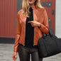 Women’s Slim Fit Faux Leather Moto Jacket FitiqueFit