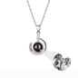 Customizable photo Silver 925 Necklace 100 Languages I Love You Projection Pendant