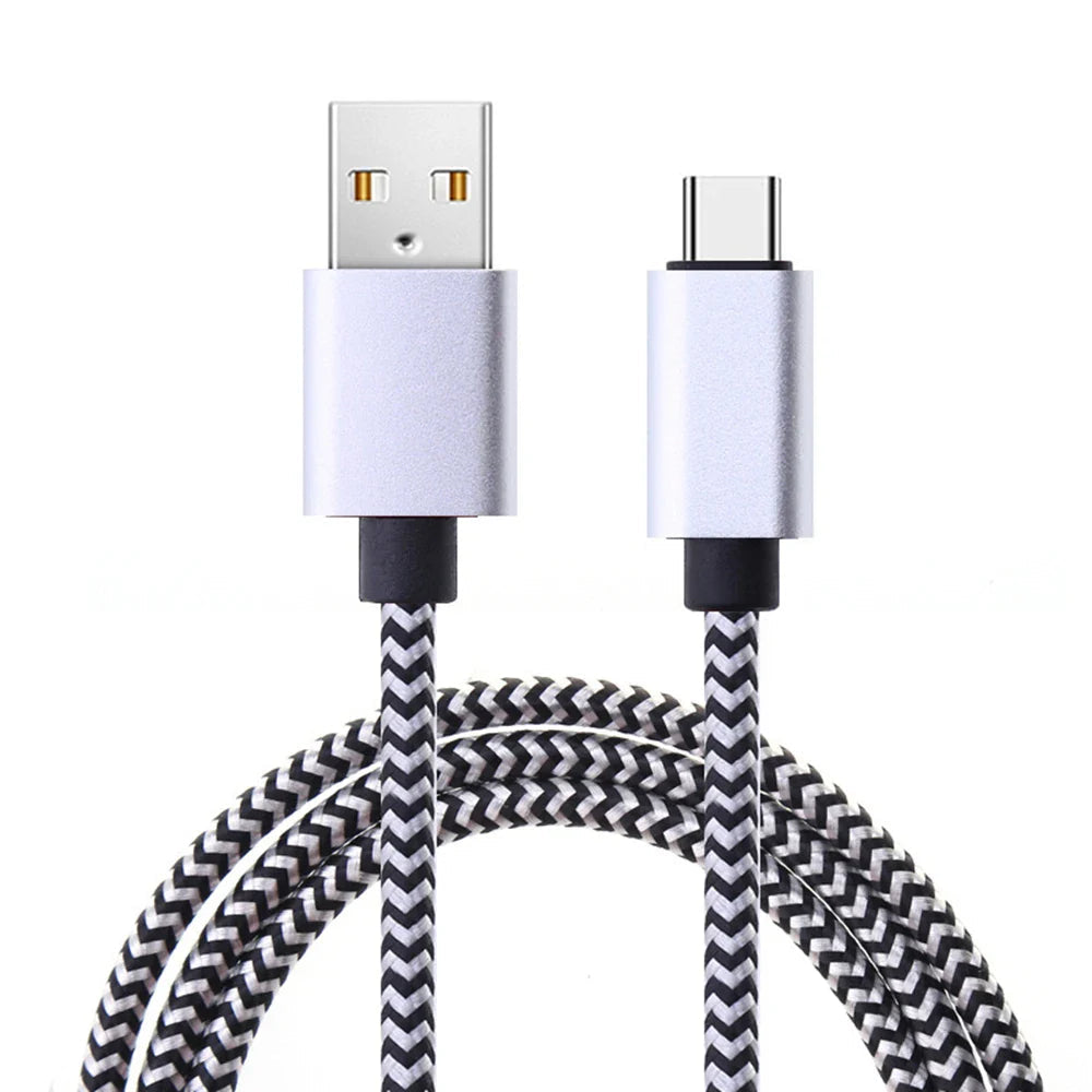 USB Type C Cable Date Sync 2.4A Fast 1M 2M 3M Charging Nylon Braided Wire Charger Cable For Samsung Huawei Android Mobile Phone Pi-Mart