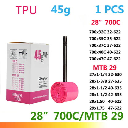 RideNow TPU Bike Inner Tube 700C 700x18 23 25 28 32 35 37 40 47C Road Bicycle Tire MTB Bike Camera 29x1.5 1.75 1.9 pneu aro Pi-Mart