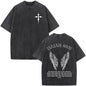 Christian Jesus Faith Over Fear Bible Verse Washed T-shirts Men Women Fashion Vintage Oversized T Shirts Harajuku Cotton T-shirt NovaCart