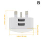 Latest 5V/2.1A Dual USB Port Fast Charger Universal UK Mains 3 Pin Plug Wall Charger Adapter USB Charging For Phone Tablet Pi-Mart