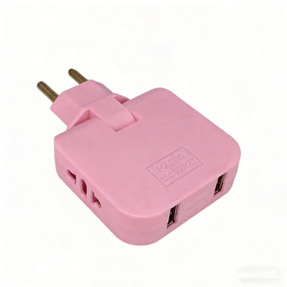 2 USB 3 in 1 EU Power Socket Plug Adapter Foldable US To EU Travel Aadapters Power Converter KR Plug Electrical Socket AC Outlet Pi-Mart
