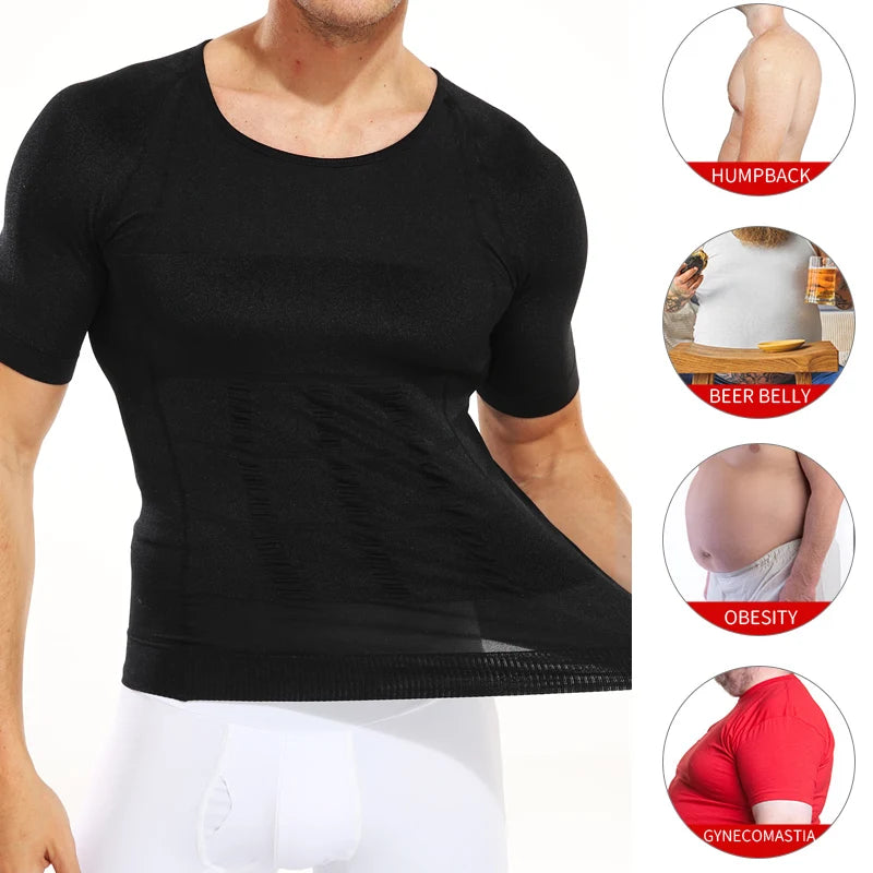 Men Slimming Body Shaper Compression Shirt Gynecomastia Slim Shapewear Belly Shapers Tummy Reducing Tops Waist Trainer Shapewear NovaCart