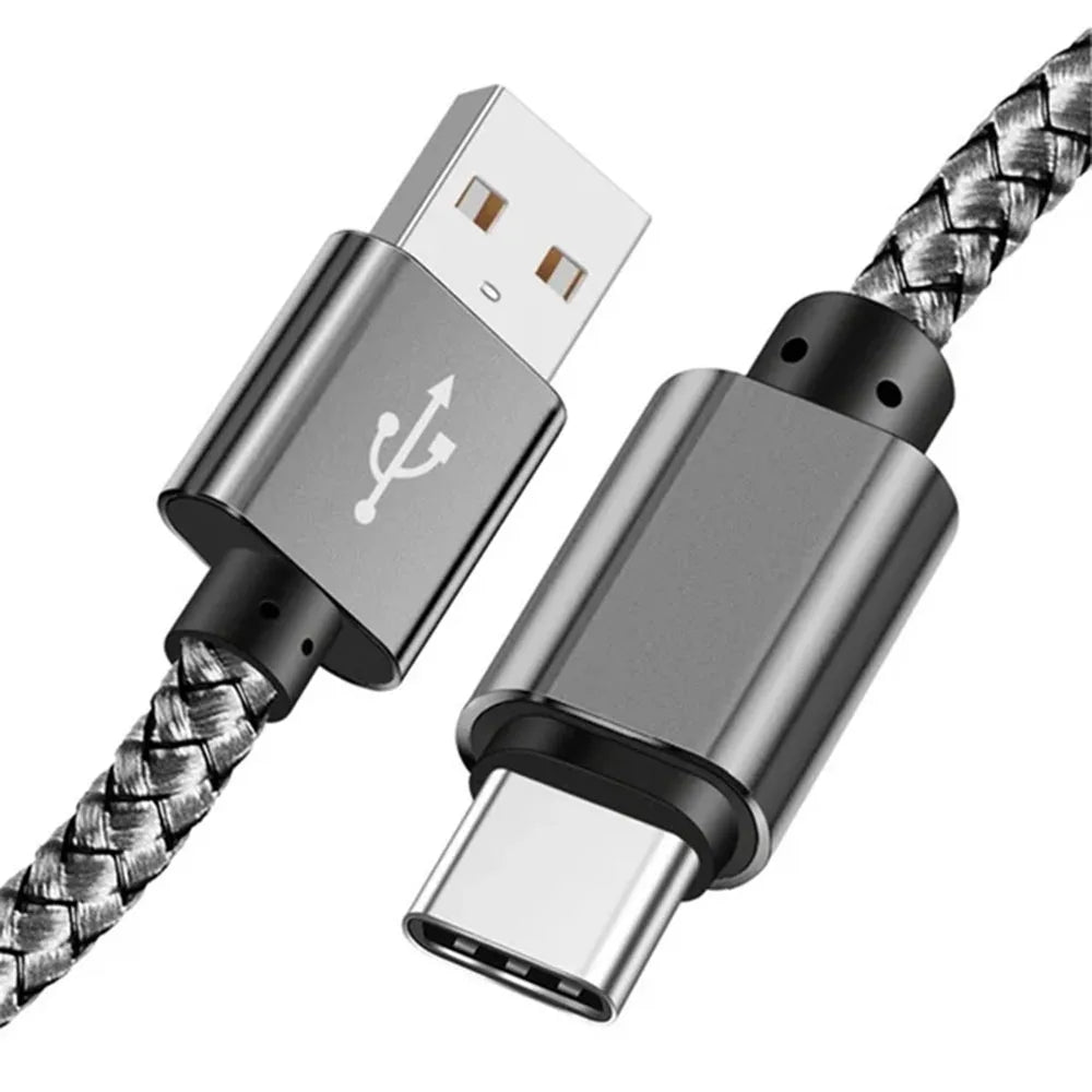 Nylon Data Cable Fast Charger USB A to Type C Charging Cable For Huawei Samsung   Android phone TypeC Charging Device 1M 2M 3M Pi-Mart