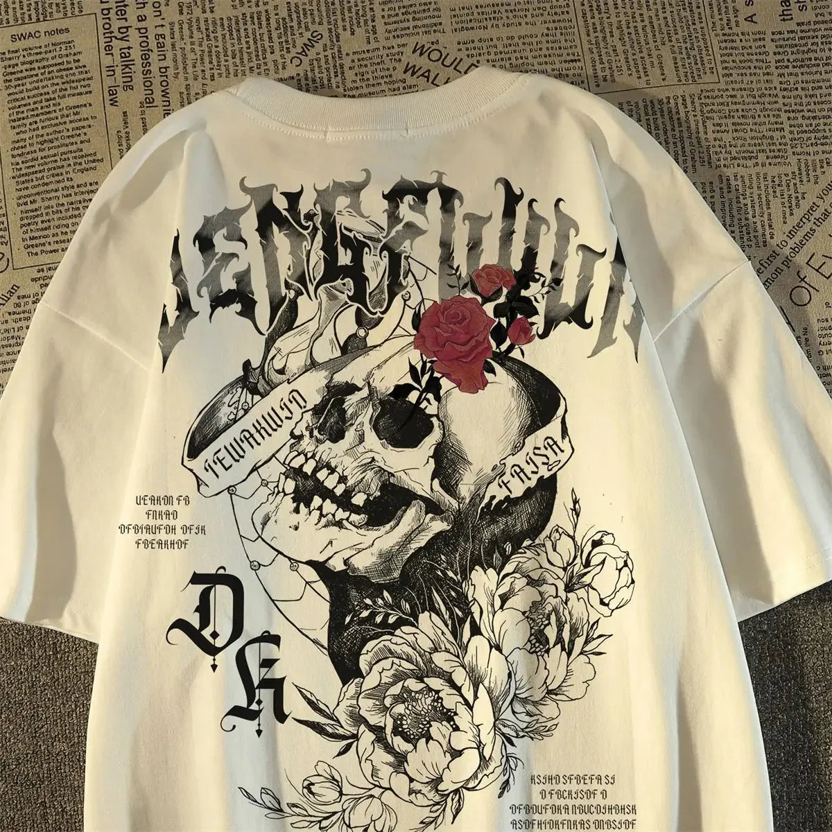 💀 Pure Cotton Retro Skull Print T-Shirt FitiqueFit