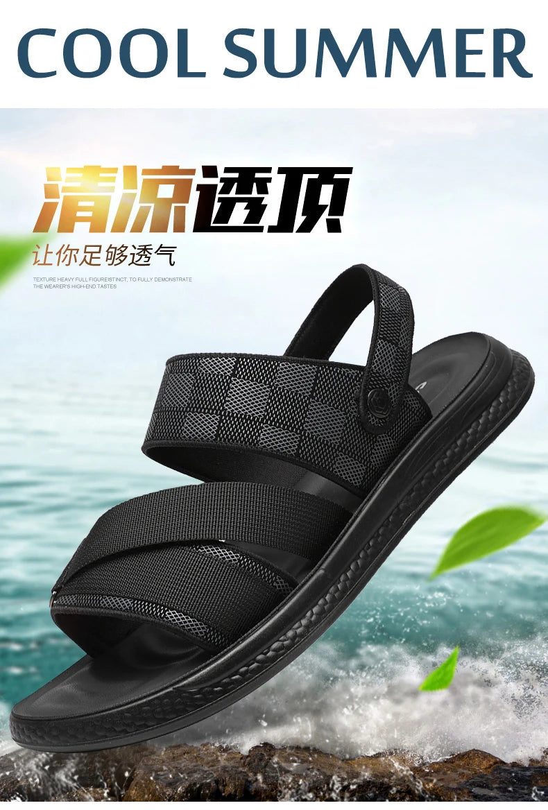 Men's high quality casual sandals summer outdoor waterproof anti slip soft sole comfort beach shoes fashion Lazy Driving slipper