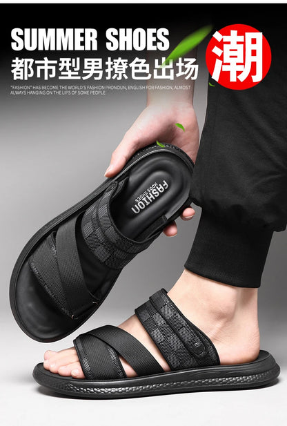 Men's high quality casual sandals summer outdoor waterproof anti slip soft sole comfort beach shoes fashion Lazy Driving slipper