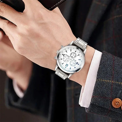 1/2PCS Men Business Watches Fashion Men's Steel Band Quartz Watch with Bracelet（Box not Included） NovaCart