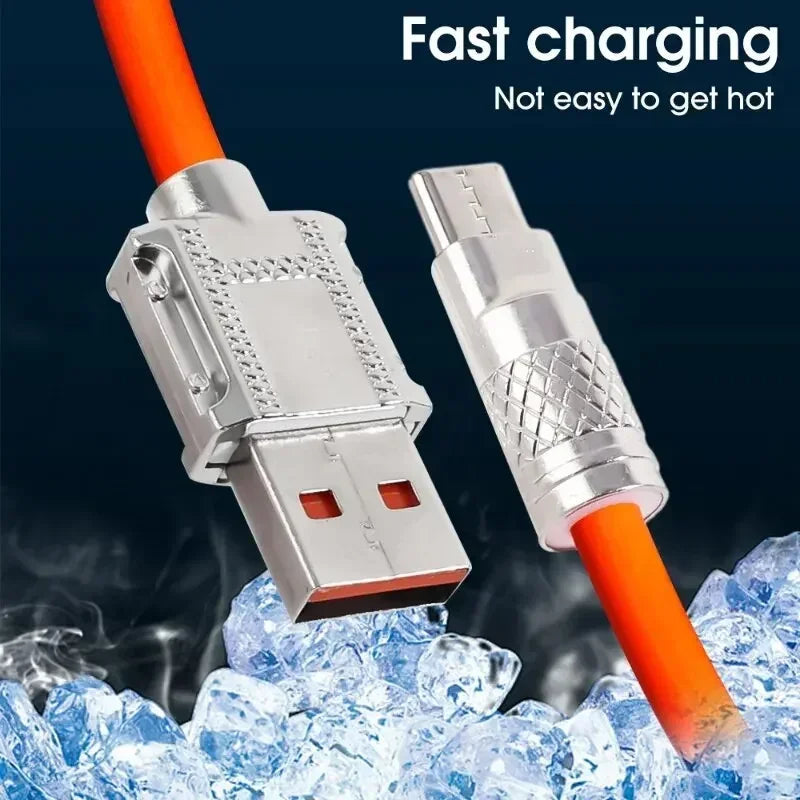 Liquid Silicone Cable Quick Charge 1M USB Cable USB C Charger Cable for Huawei Samsung Xiaomi 120W 6A Super Fast Charge Type C Pi-Mart