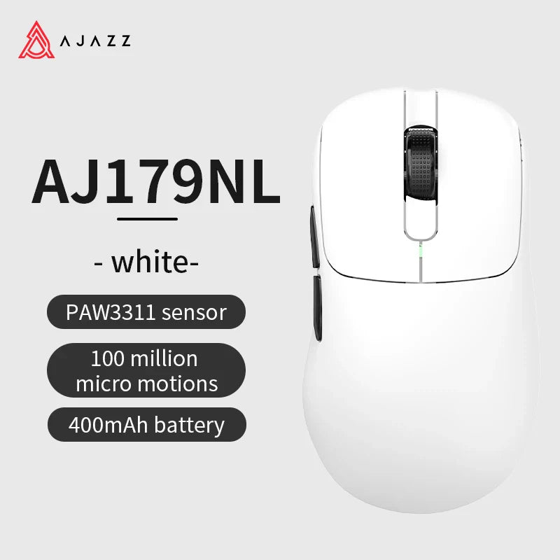 AJAZZ AJ179 PRO PAW3395 Lightweight Wired Wireless Mouse with Magnetic Charging Base Ergonomic Macro Gaming Mouse for PC Laptop Pi-Mart