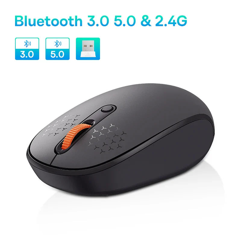 Baseus Mouse Bluetooth Wireless Computer 1600DPI Silent Mouse with 2.4GHz USB Nano Receiver for PC MacBook Tablet Laptop Mouse Pi-Mart