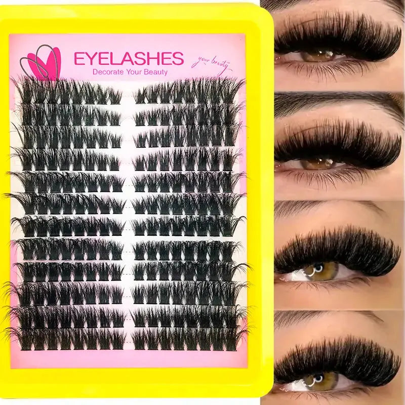 60D80D100D Thick False Eyelashes with Mixed Length, D Curl Cat-Eye Style for a Fluffy And Dramatic Look Suitable for Beginners NovaCart