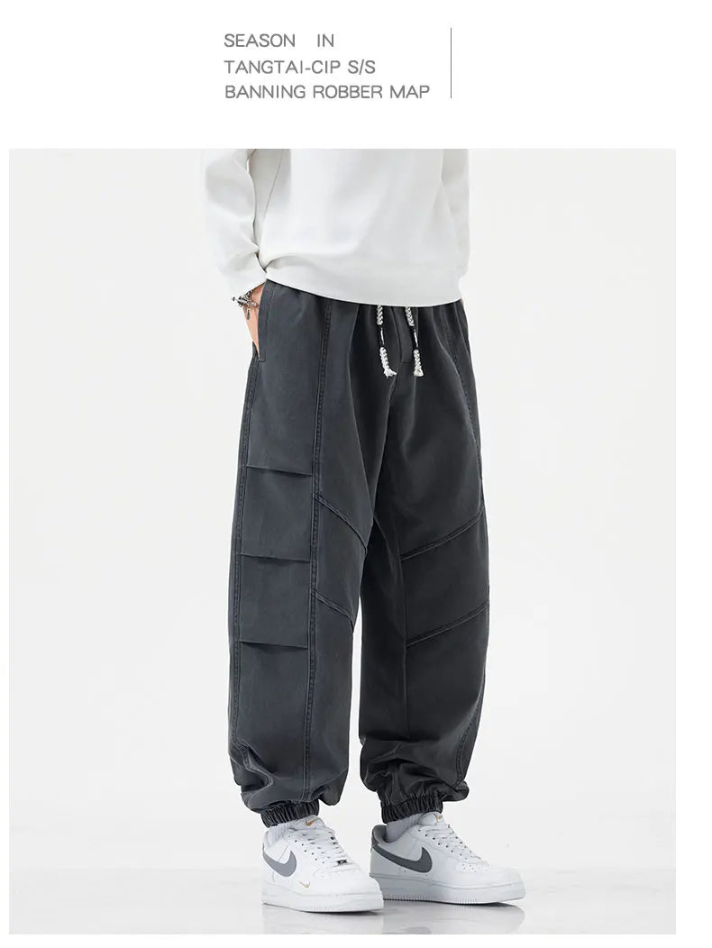 HIQOR Harem Jogger Pants Fashion Men Spring Baggy Trouser Hip Hop Casual Pants Man Pleats Large Size L-6XL Sports Cargo Pants NovaCart