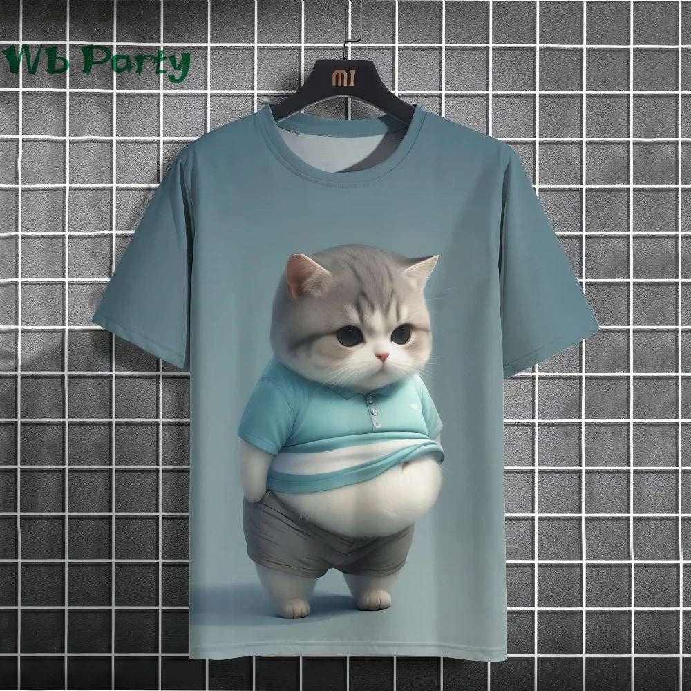 Cat Print shirts - Y2K Graphic T-Shirt FitiqueFit