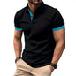 Men's Polo Shirt Short Sleeve Casual Slim Fit Color Blocking T-shirts England Style Streetwear Polos for Men's Fashion NovaCart
