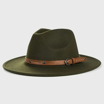 Unisex Wool Fedora – Flat-Brim Felt Hat for Fall & Winter FitiqueFit