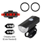 Bike Light Set Front Light with Taillight USB Rechargeable Easy to Install 3 Modes Bicycle Accessories for the Bicycle Road MTB Pi-Mart