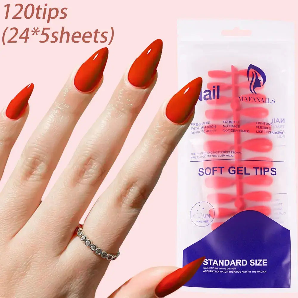 120Pcs Medium Long Square Acrylic French Fake Nails Full Cover Wearable French Press on Nails for Women Mixed Size False Nails NovaCart