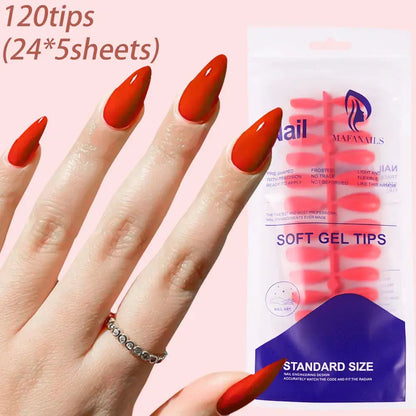 120Pcs Medium Long Square Acrylic French Fake Nails Full Cover Wearable French Press on Nails for Women Mixed Size False Nails NovaCart