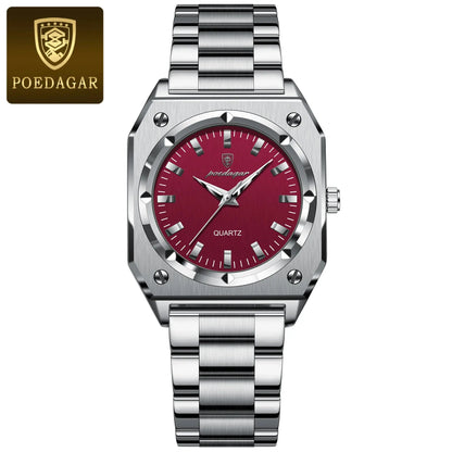 POEDAGAR Luxury Elegant Square Ladies Watch Waterproof Luminous Watch for Woman Stainless Steel Quartz Women's Watches Reloj+box NovaCart
