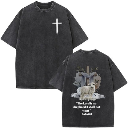 Christian Jesus Faith Over Fear Bible Verse Washed T-shirts Men Women Fashion Vintage Oversized T Shirts Harajuku Cotton T-shirt NovaCart
