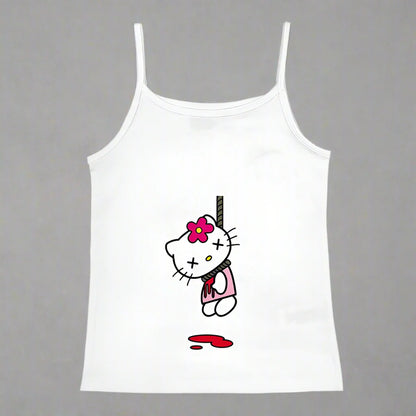 Y2K Hello Kitty Crop Top – Emo Girls Vintage Punk Tank FitiqueFit