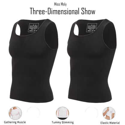 Mens Slimming Body Shaper Chest Compression Shirts Tummy Control Shapewear Gynecomastia Abdomen Slim Vest Waist Trainer Corset NovaCart