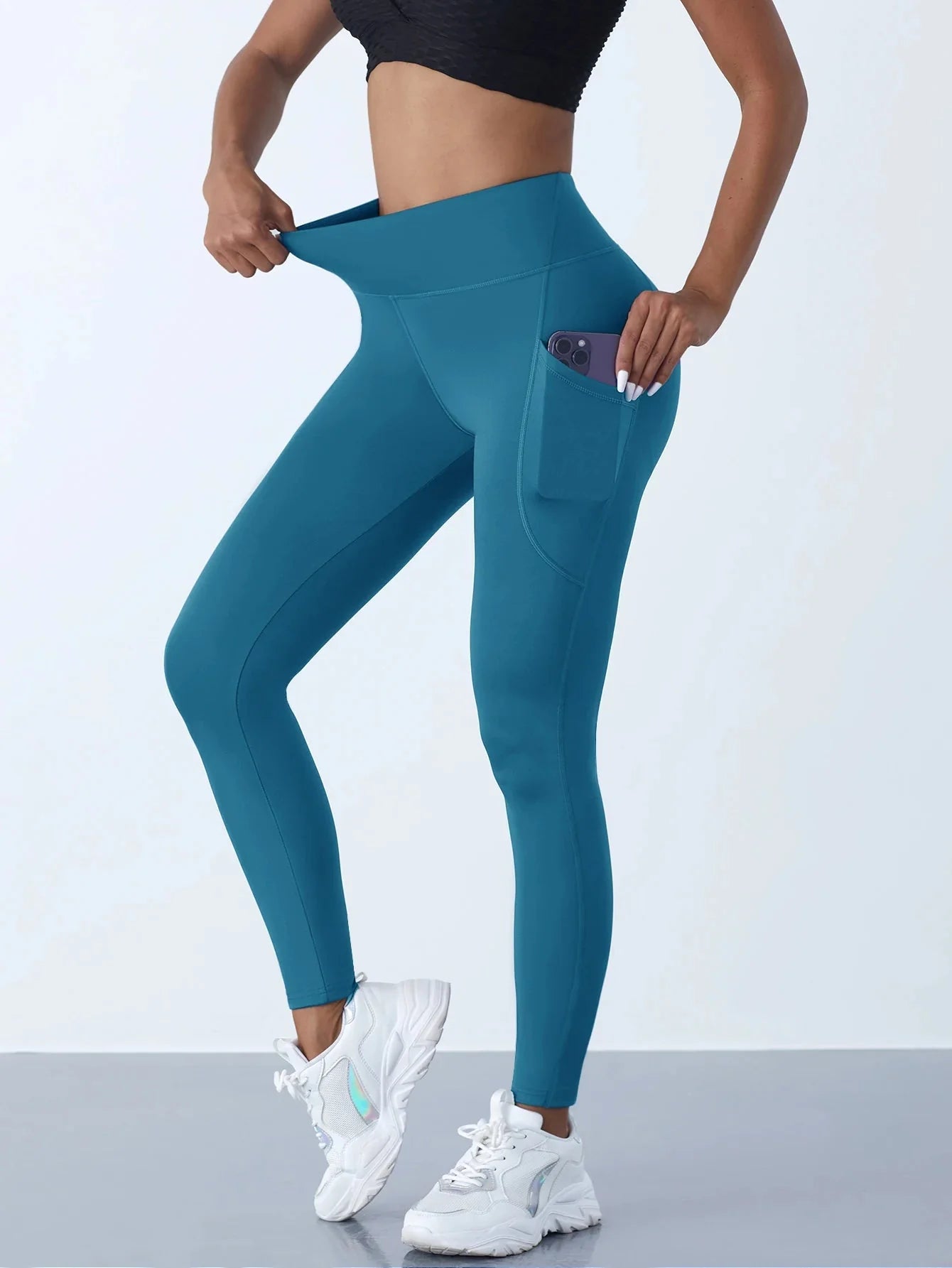 High Waist Pocket Stretch Leggings Women FitiqueFit