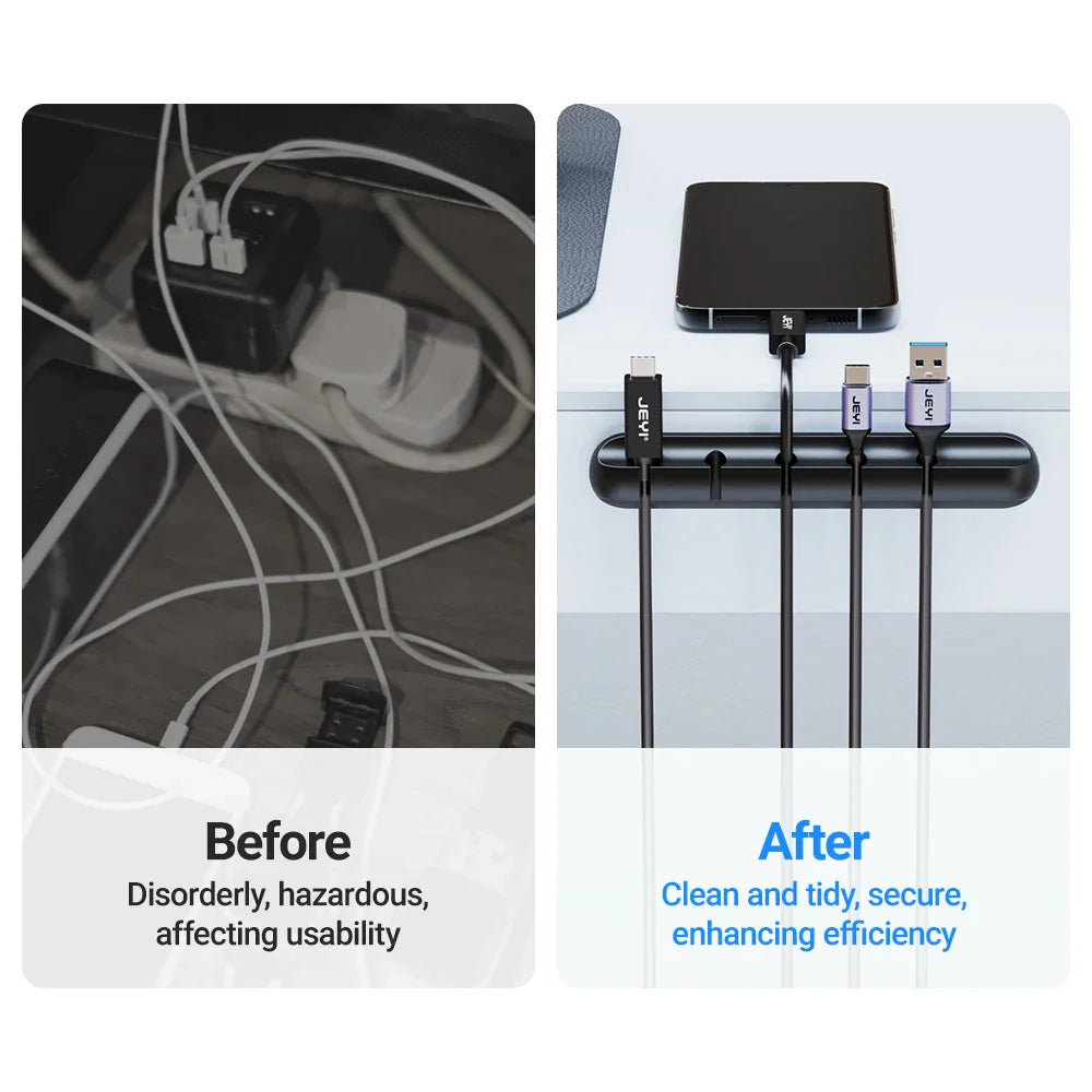 Adhesive Cable Holder Clips Cord Management Wire Organizer for Desktop USB Charging Cable Nightstand Power Cord Mouse Cable Pi-Mart