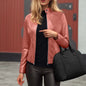 Women’s Slim Fit Faux Leather Moto Jacket FitiqueFit