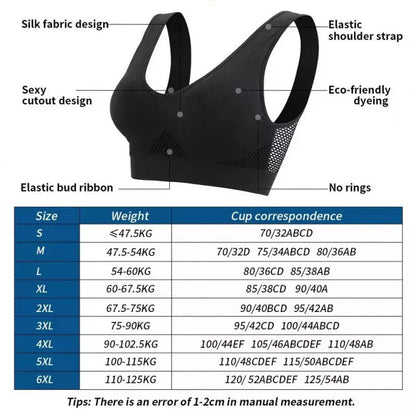 Sport Bra Top Breathable Brassieres Removable pad Sports bras Woman Running Gym Clothing Wireless Underwear For Women Yoga Bra Pi-Mart