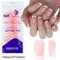 120Pcs Medium Long Square Acrylic French Fake Nails Full Cover Wearable French Press on Nails for Women Mixed Size False Nails NovaCart