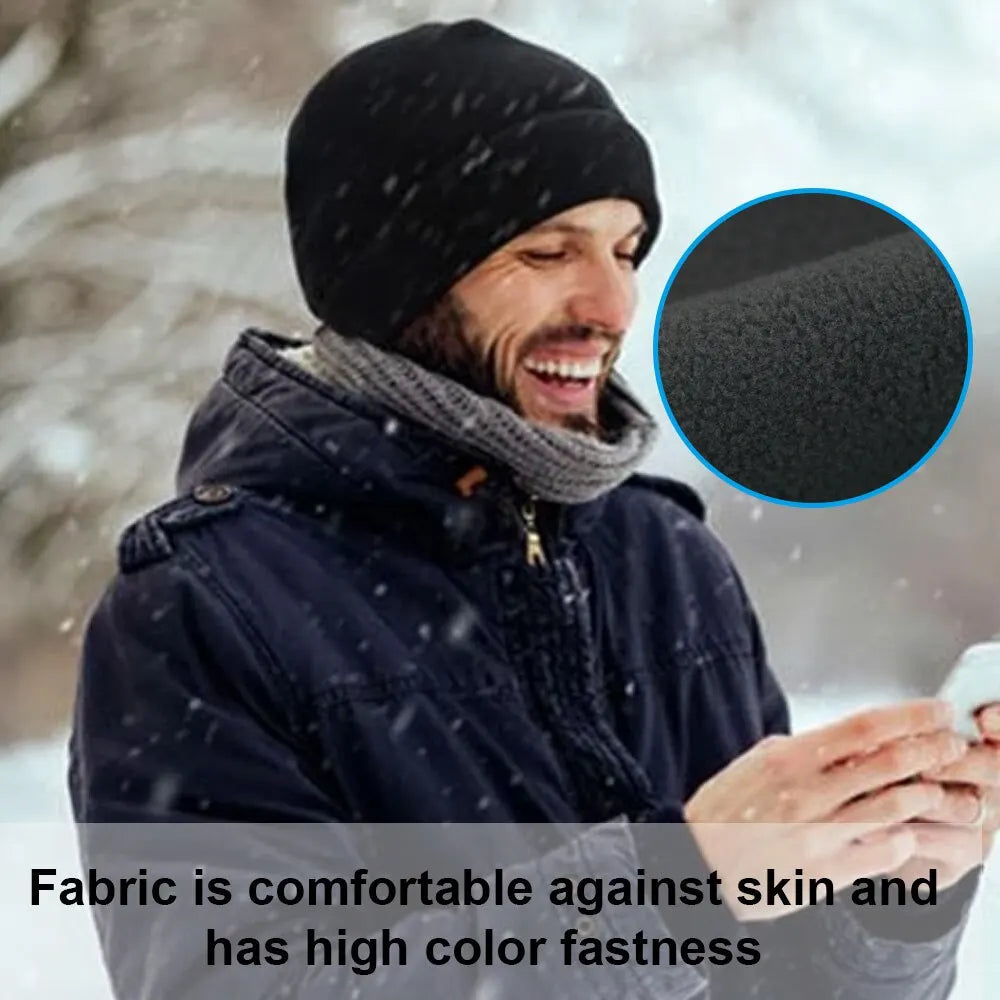 1PC Warm Winter Skull Cap Soft Polar Fleece Hat Thick Windproof Cap Outdoor Beanie Cap Ski Cap Unisex Suitable For Unisex Pi-Mart